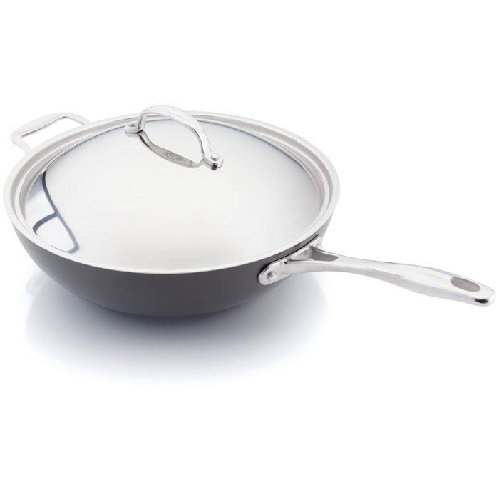 Wok Deckel Edelstahl 30cm - Eleganter Topfdeckel Mit Knauf Zum Kochen